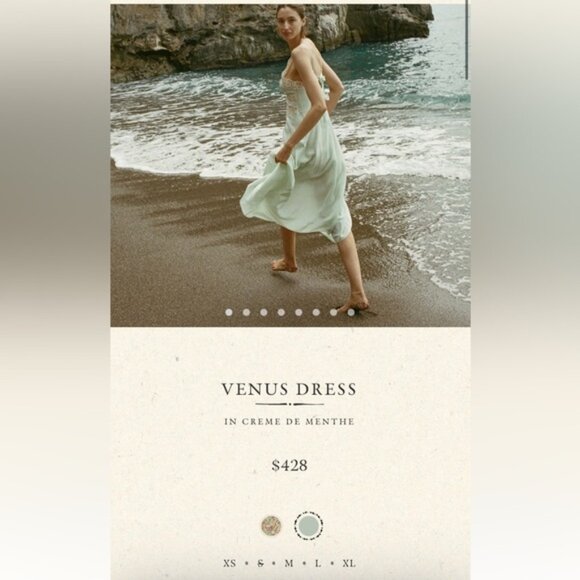 NWT DOEN Venus Dress in Creme De Menthe Size Small - Picture 2 of 13